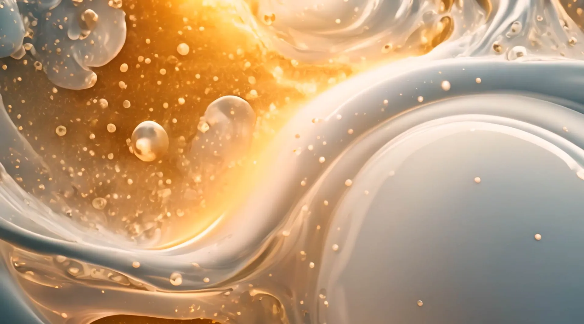Golden Swirls in a Milky White Universe Backdrop